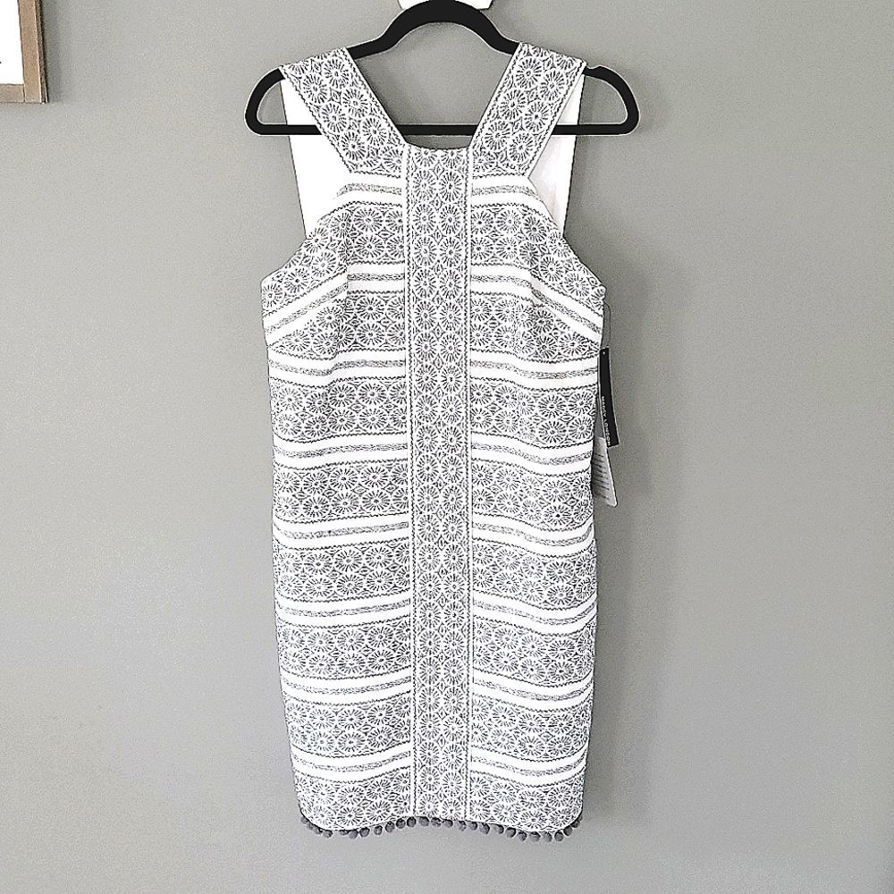 NWT Nordstrom Maggy London Black White Print Sheath Dress 6